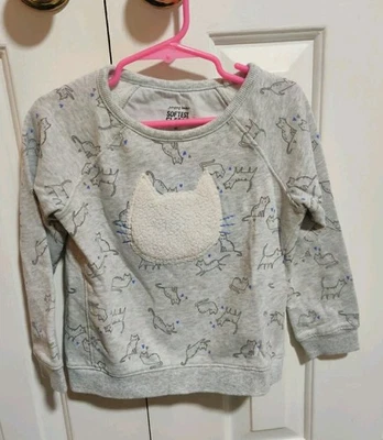 Jumping Beans мягкий флис кошки толстовка серый девочек размер 4T - Изображение 1 из 4
