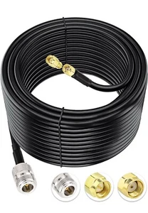 N Female to RP-SMA Male Pure Copper Low Loss Coaxial Cable 20ft - Picture 1 of 1