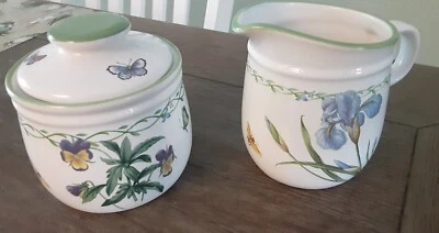 Сахарница-бабочка с крышкой и сливочником с цветочным рисунком Y Garden Bloom 2372 от Studio Nova - Изображение 1 из 4