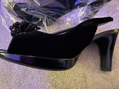 женские туфли размер 9 черный бархат новый - Изображение 1 из 4