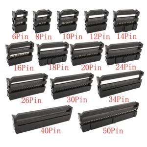 Pitch Female IDC Socket Connectors Ribbon Cables 10Pcs FC 6P/8/10/12/14/16/18/20 - Picture 1 of 8