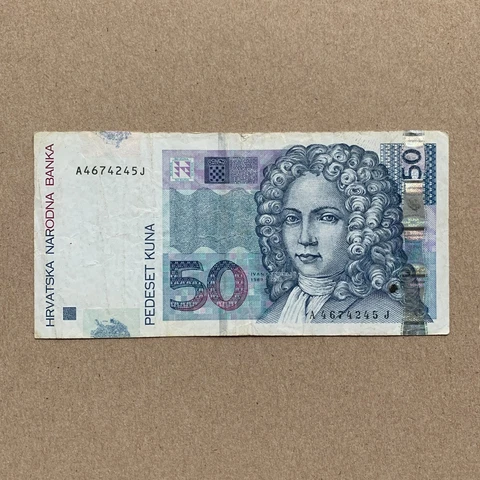 Dubrovnik Croatia 50 Kuna Banknote 2002 Croatian Zagreb Currency Paper Money Cover