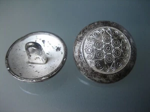 5x interessante Metall-Knöpfe - Muster / Weiß-Bronze - 18mm - Picture 1 of 1