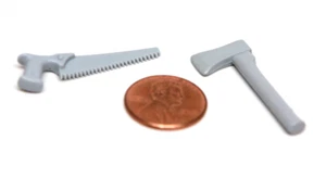 Playmobil Miniatur Puppenhaus Bauwerkzeug graue Axt Säge - 2 Teile - Bild 1 von 1