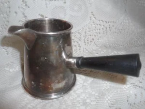 Antica piastra argento Sheffield EPC con manico in legno scalda burro/salsa padella - Foto 1 di 12