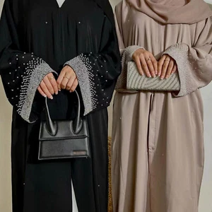 Open Kaftan Muslim Women Long Dress Abaya Dubai Kimono Robe Ramadan Gown Prom - Picture 1 of 23