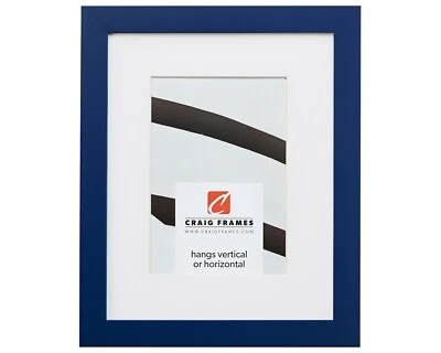 Craig Frames Confeti, Marco de Fotos de Madera Maciza Azul 0.875" con una sola alfombrilla Foto 1 de 4