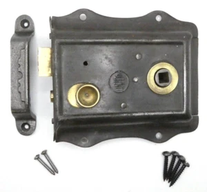 Old Antique refurbished rim latch bathroom privacy rim lock (BRL125) - Picture 1 of 7