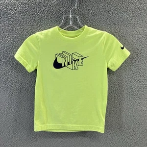 Nike T-Shirt Boys Size 6 (M) Neon Green "The Nike Tee" Graphic T-Shirt - Picture 1 of 15