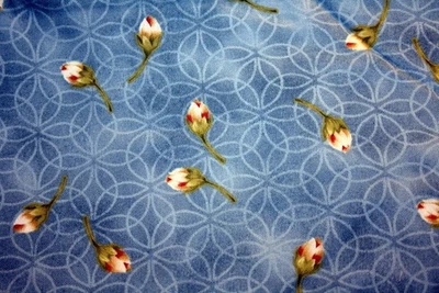 HE LOVES ME FLOWER BROTS EN AZUL DE MAYWOOD - TELA 100% ALGODÓN Foto 1 de 4