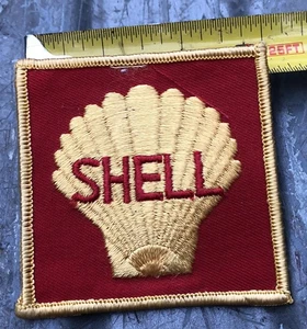 Parche chaqueta sombrero servicio gasolina Shell 3 x 3 vintage letrero cuadrado gas - Imagen 1 de 2