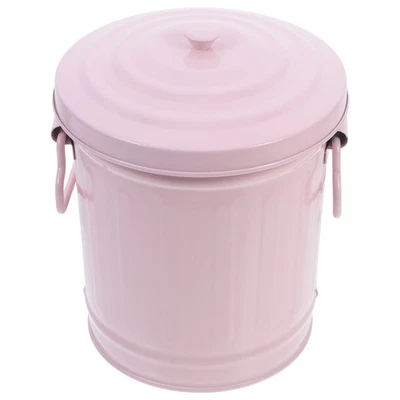  Blech-Mülleimer mit Deckel, Metalldose, Küchenabfallkorb, dekorativer - Bild 1 von 4