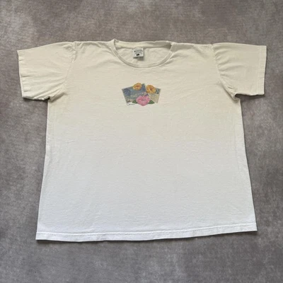 Camisa Columbia Vintage Mujer XL Blanca Floral Gráfico Hibisco Camiseta Foto 1 de 4
