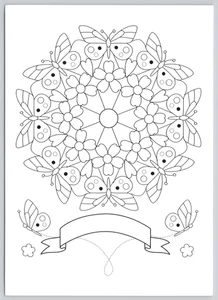 Postcard Mandala Art - Butterflies and Flowers - Color It Yourself - Picture 1 of 2