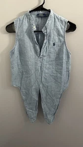 Camiseta sin mangas Polo Ralph Lauren Denim atada al frente talla 2 - Imagen 1 de 4