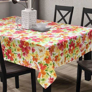 Spring Summer Printed Easy-Care Stain Resistant Spill Bead Up Fabric Tableclo... - Picture 1 of 4