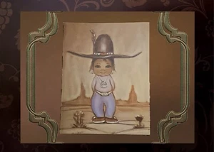 Vintage Grußkarte Indianer Junge Denkmäler Gerda Christoffersen NOS - Bild 1 von 3