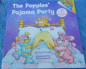 The Popples Pigiama Party Casa Casuale Libro illustrato 1986 Vintage AGC - Foto 1 di 6