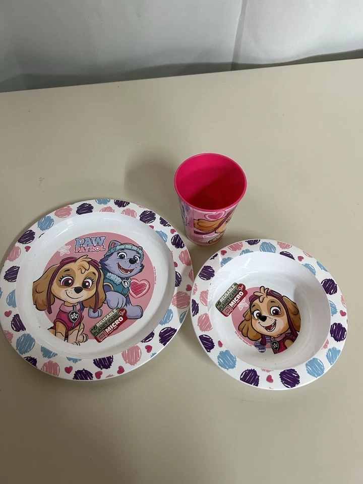 Paw Patrol Kindergeschirr Set Geschirrset Mädchen Kinder Geschirr Essgeschirr - Bild 1 von 4