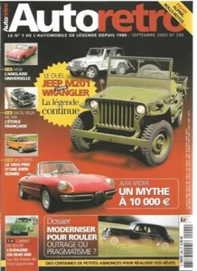 AUTO RETRO N°290 JEEP M201 vs WRANGLER / MGB / ALFA SPIDER / FACEL VEGA HK 500 - Imagen 1 de 2