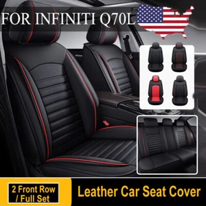 For INFINITI Q70L 3D PU Leather Car Seat Covers Full Set/2pcs Front Cushion Auto - Picture 1 of 23