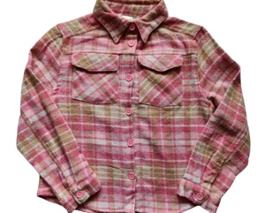 Girls Extremely Me Pink Plaid Flannel Top Long Sleeve Button Up Select your Size - Picture 1 of 4
