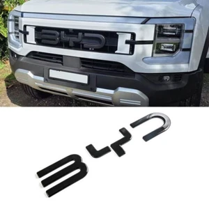 Glossy Black Car Front Grille Logo Emble Cover Trim For BYD SHARK 2025 2026 2027 - Picture 1 of 5