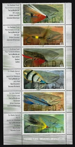 Canada — Vertical Strip of 6 & Bottom Margin — 1998, Fishing Flies #1720aii MNH - Picture 1 of 1