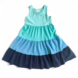 Hanna Andersson Twirl Power Racerback Tank Dress Blue Girls size 130 (US 8) - Picture 1 of 12