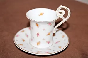 Vintage R&C Germany Teacup & Saucer with Pink and Yellow Roses - Picture 1 of 11