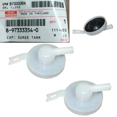 2 Pcs Surge Tank Cap Cover Water Tank White For Isuzu D-Max 2003-2011 Genuine - Image 1 of 4