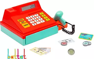 CASH REGISTER with Toy Money Credit Card Scanner Calculating Play Pretend BATTAT - Picture 1 of 9