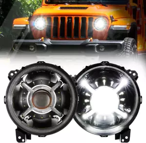 AUXBEAM 9" LED Headlight Hi/Lo DRL For Jeep Wrangler JL Gladiator JT 2018-2024 - Foto 1 di 12