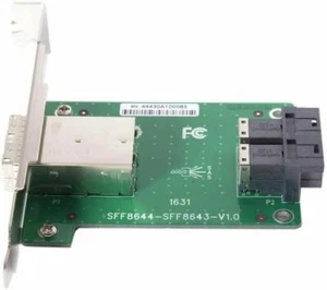 Dual Ports Mini SAS HD SFF-8644 to Internal SAS HD SFF-8643 PCBA Female Adapter - Picture 1 of 7