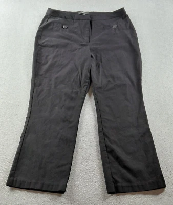 Pantalones de vestir para mujer Nicole Miller negros talla 12 rectos elásticos tiro alto 26" Foto 1 de 4