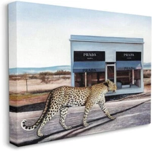 Stupell Industries Fashion Store Cheetah Walk Safari Animal Blue Brown,... - Picture 1 of 6