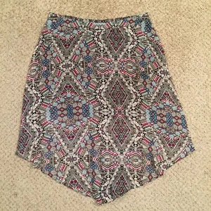 Maurices Skirt Large Knee Length A-Line Asymmetric Lined Pull On Multicolor - Picture 1 of 10
