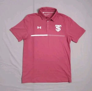 Texas State University Bobcats Polo Adult Sz  Small Shirt Maroon Underarmour - Picture 1 of 10