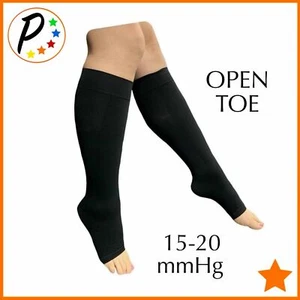 🟠 Presadee Traditional 15-20 mmHg Moderate Compression Leg Calf Open Toe Socks - Picture 1 of 9