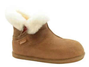 Pastor de Suecia Damas Bella Boot Lujo Piel de Oveja Zapatillas - Coñac Antiguo - Imagen 1 de 1