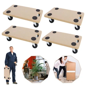 4er Set Transportroller Möbelroller Rollbrett Umzugsroller bis 200kg aus MDF DE - Bild 1 von 13