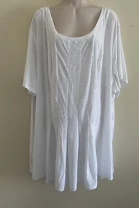Roaman's White Tunic T Shirt Top Short Sleeve Size 3x 30/32 - Picture 1 of 7