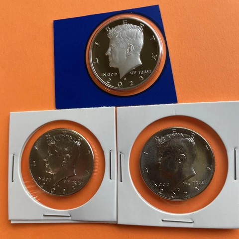 2023 PDS CLAD Proof Kennedy Half Dollars 3 50c Coins Cover