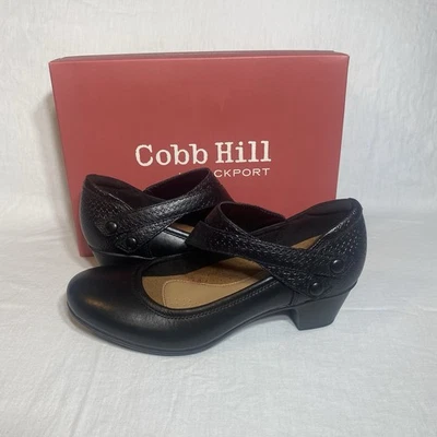 Zapatos de cuero Cobb Hill by Rockport negros asimétricos Kailyn Mary Jane 10M Foto 1 de 4
