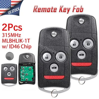 2 piezas para Acura TSX TL 2009 2010 2011 2012 2013 2014 mando a distancia llavero 4B MLBHLIK-1T Foto 1 de 4