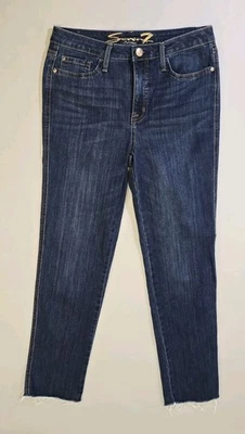Pantalones de mezclilla Seven 7 para mujer 6 fin de semana ajuste fácil novio azul oscuro 30x29 dobladillo crudo Foto 1 de 4