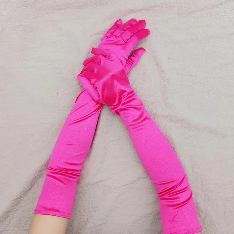 Guantes de Vestir 22" Largo Acabado Mate Satinado Longitud Ópera Ceremonial Retro Fiesta Foto 1 de 4