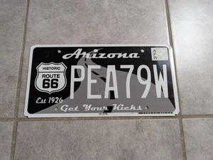 RARE Arizona Get Your Kicks PEA79W Historic Route 66 Speciality License Plate - Foto 1 di 1