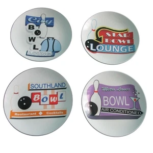 Vintage BIA 2005 Retro Bowling Lounge Platos Pequeños Tapas Postre Aperitivo Usado en Excelente Condición - Imagen 1 de 7
