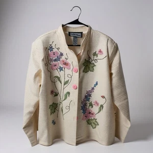 Indigo Moon Blazer mit rosa und grünem Blumenmuster Größe XL - Bild 1 von 5